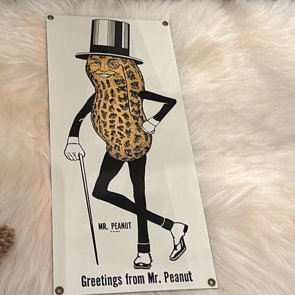 Vintage Mr. Peanut Porcelain (Enamel) Advertising Sign by Ande Rooney™️ - Picture 7 of 14